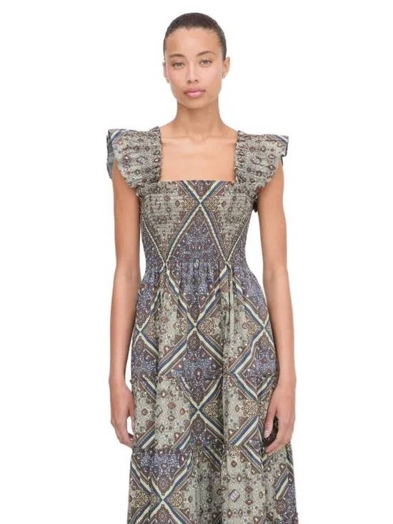 Hill house home the Ellie Nap Olive Equestrian Scarf dress sz small - Picture 4 of 7